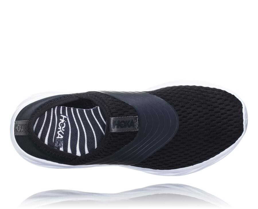 Sandals Womens - Hoka One One ORA Recovery - Black/White - MSVRJWO-27